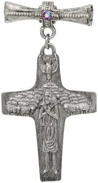 symbols of faith the good shepherd cross red ab crystal pin
